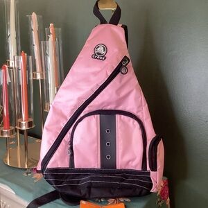 CROCS Pink and Black Sling Backpack